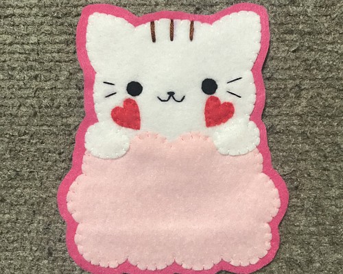 フェルト 名札 ねこ ワッペン・アップリケ さわ 通販｜Creema(クリーマ)