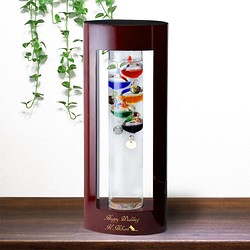 名入れ ガリレオ温度計 木製 ガラス ネーム 誕生日 退職 卒業 プレゼント 1枚目の画像