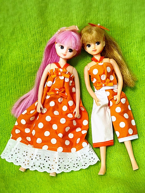 リカちゃん パジャマ/ネグリジェ2点セット オレンジ その他人形
