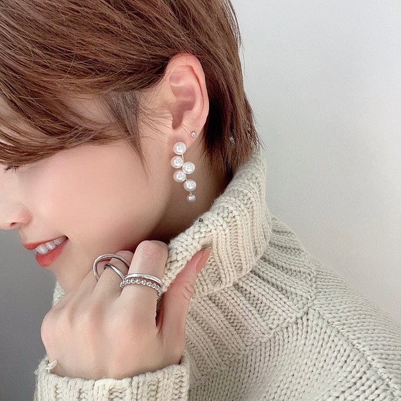 irregularity pearl pierce RP033 ピアス（その他） mayou 通販