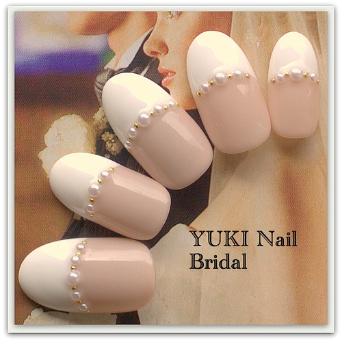 王道パールのフレンチネイル ｳｴﾃﾞｨﾝｸﾞ ブライダル パーティー 上品 結婚式 ネイルチップ ネイルシール Bridal Yuki Nail 通販 Creema クリーマ ハンドメイド 手作り クラフト作品の販売サイト