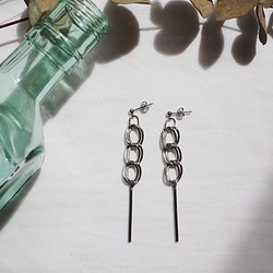 silverchain metalbar pierce、earring 1枚目の画像