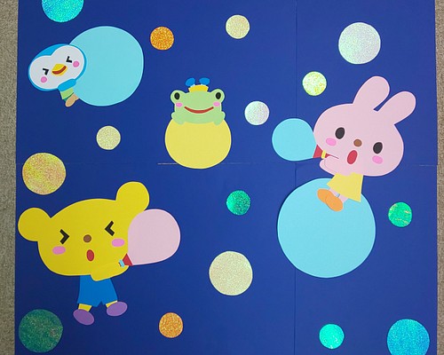 シャボン玉ふわり 保育園・幼稚園 壁面飾り その他アート わたまり