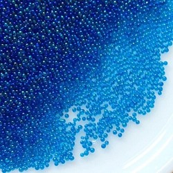 10ｇ！＜オーロラオーシャンブルー＞ガラスブリオン・キャビアビーズ・ガラスの粒々／型番44(10ｇ） 1枚目の画像