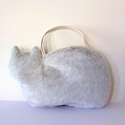 蓬鬆貓咪包*珍珠灰色 第1張的照片
