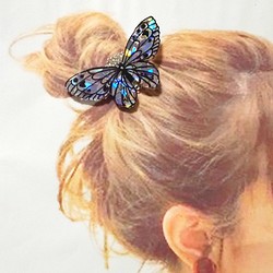 【NEW】キラキラ輝く蝶々(大きめ) ポニーフック 1枚目の画像