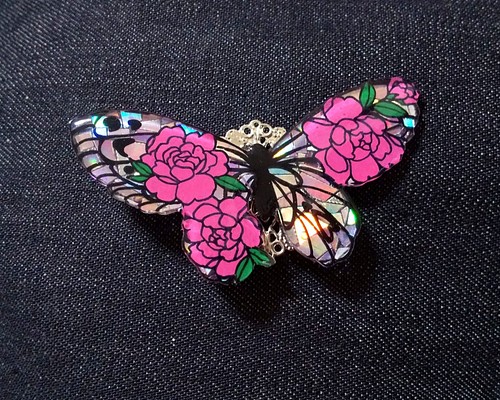 NEW】キラキラ輝く蝶々お花 ブローチ ピンバッチ komonyan 通販
