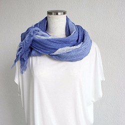 Ⅴ.5色的清涼Blue☆手染絲巾　T16181 第1張的照片