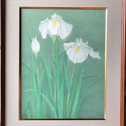 花 絵 植物画 癒し 優しい インテリア 額入り 日本画 『クリスマス