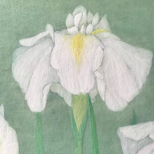 花 絵 植物画 癒し 優しい インテリア 額入り 日本画 菖蒲 絵画 Yukiko 通販 Creema クリーマ ハンドメイド 手作り クラフト作品の販売サイト