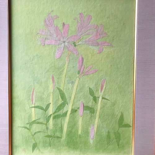 花 絵 植物画 インテリア 癒し 額入り 日本画 葉みず花みず 絵画 Yukiko 通販 Creema クリーマ ハンドメイド 手作り クラフト作品の販売サイト