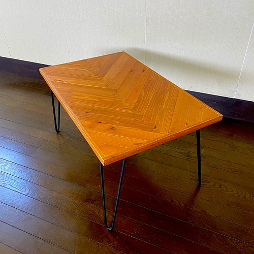 ヘリンボーン ローテーブル ソファテーブル アイアン テーブル