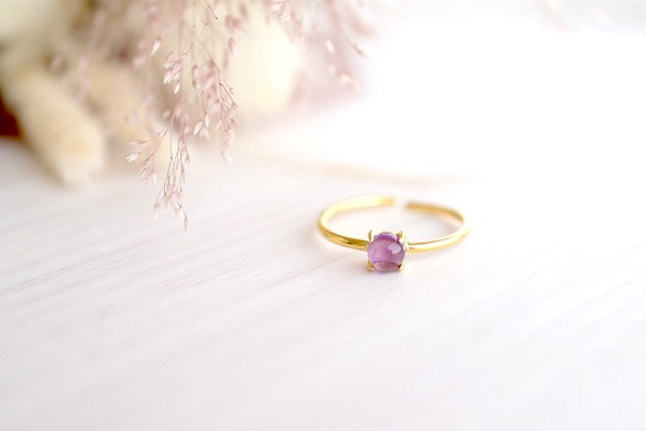 二月誕生石紫水晶18K GP免費戒指 第1張的照片