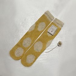 滿月植物色絲有機棉兒童襪子〜圓點蝴蝶向日葵〜13〜20 cm可愛的襪子 第1張的照片