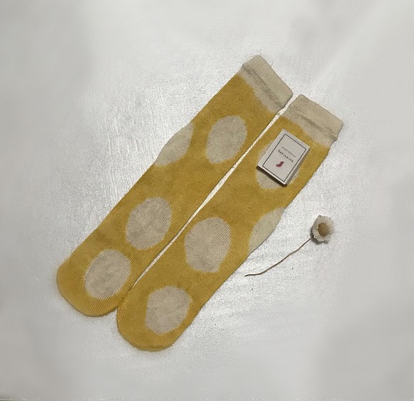 滿月植物色絲有機棉兒童襪子〜圓點蝴蝶向日葵〜13〜20 cm可愛的襪子 第1張的照片