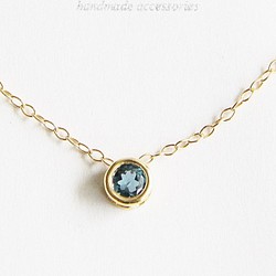 14kgf- petit jewelry ネックレス（ロンドンブルートパーズ　ベゼル枠） 1枚目の画像