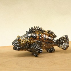 カサゴ（浅瀬型）・陶芸作品 置物mini（陶 さかな フィギュア） 1枚目の画像