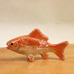 ヒブナ・陶芸作品 置物mini（陶 さかな フィギュア） 1枚目の画像