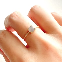 天然石　ブラウングレームーンストーン　爪留めリング　指輪　silver925 1枚目の画像