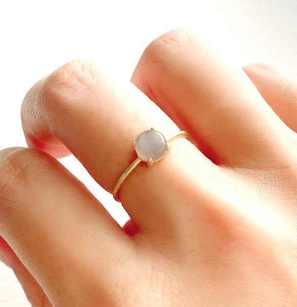 天然石　ブラウングレームーンストーン　爪留めリング　指輪　silver925 1枚目の画像