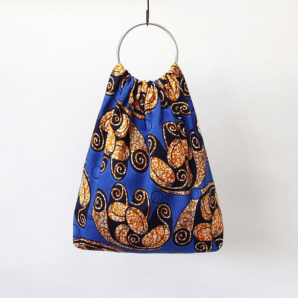 アフリカ布のリングハンドルバッグ｜アフリカ布 / アフリカンプリント - 2