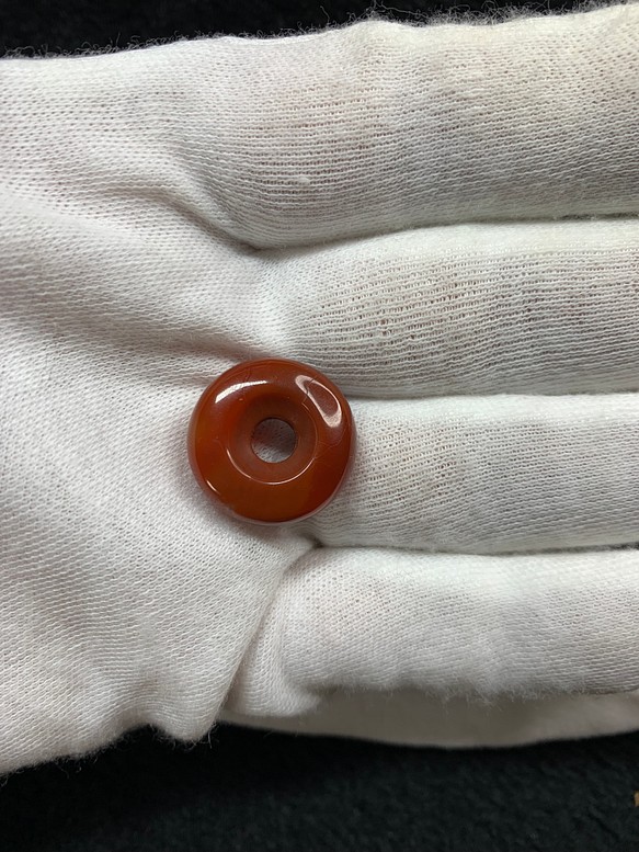 天然石南紅瑪瑙平安ボタン/ドーナツ型2043773/4.5g