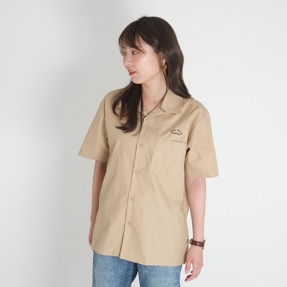 オープンカラーシャツ 半袖 ベージュ/ユニセックス シャツ COMUCAI