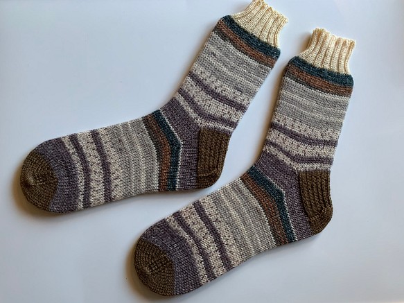 手編みの靴下25cm 1枚目の画像