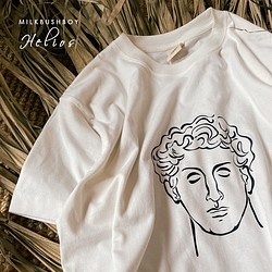 otona t-shirt 【 太陽の神 Helios 】石像　父の日　オーガニックコットン　お揃い　男女お揃い 1枚目の画像