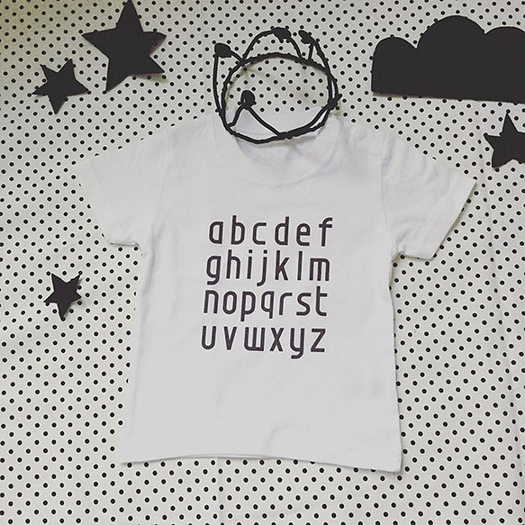 ベビーTシャツ　alphabet typeB 1枚目の画像