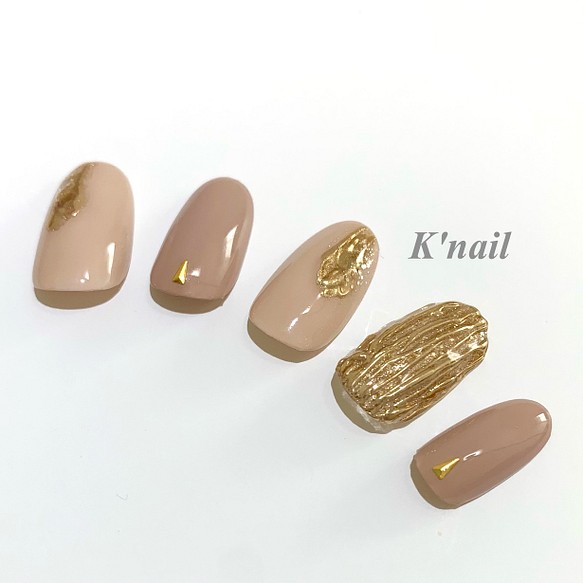 No 21ラインミラーネイル ゴールド グレージュ ベージュ ラメ ストライプ ネイルチップ ネイルシール K Nail 通販 Creema クリーマ ハンドメイド 手作り クラフト作品の販売サイト