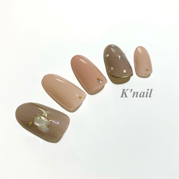 No 63ドットネイル シェル メタリック ゴールド ベージュ スキンカラー 大人 ネイルチップ ネイルシール K Nail 通販 Creema クリーマ ハンドメイド 手作り クラフト作品の販売サイト