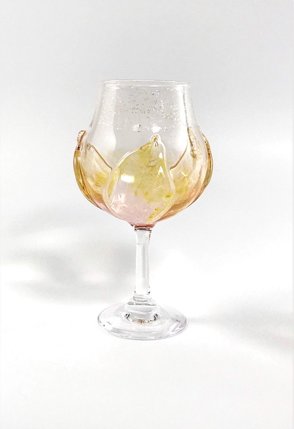 つぼみワイングラス（シルバーイエロー） 1枚目の画像
