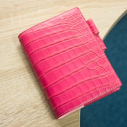 クロコダイルほぼ日手帳革カバー　ローズピンク 1枚目の画像