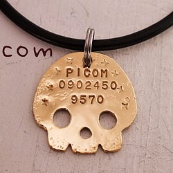 遺失卡★黃銅骷髏骷髏皮革錶帶型Picom 第1張的照片