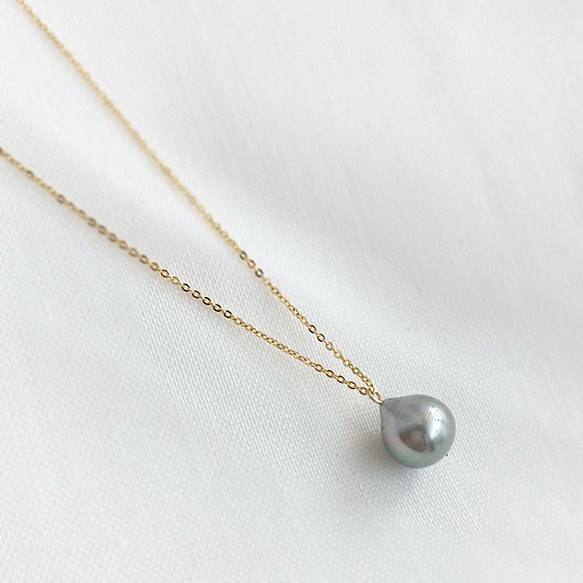 【K14GF／Silver】Tahitian Baroque Pearls Necklace 1枚目の画像