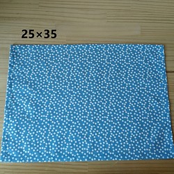【ランチマット25×35】シーチング　ランダムドット　ブルー 1枚目の画像