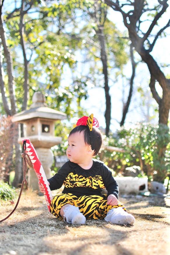 フリルかぼちゃパンツ 鬼のパンツ 鬼のツノ 虎のパンツ 節分 赤ちゃん