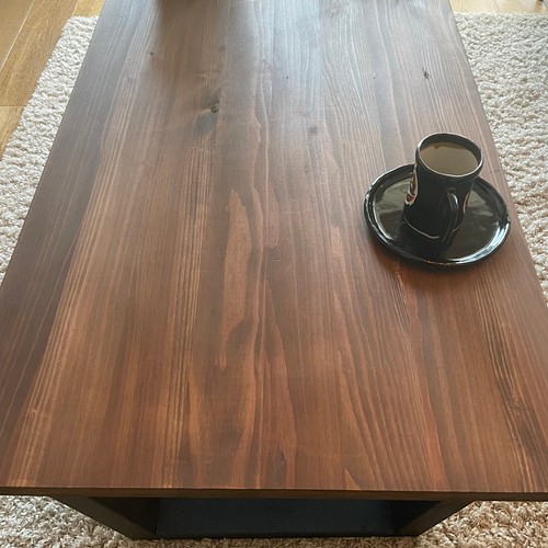 杉無垢材ローテーブル /アイアン塗装(集成材天板変更可)模様替え ロー 