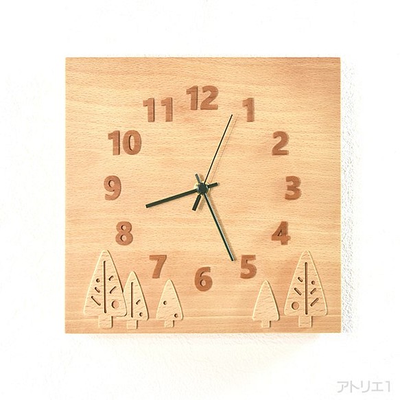 【受注制作】木立の掛け時計 1枚目の画像