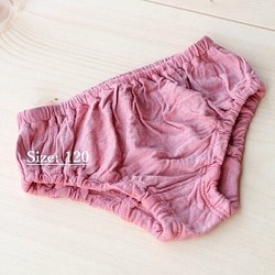 キッズ パンツ 120サイズ 【リネン コットン】 /  草木染め（トンファン：タイの木の実） ピンク 1枚目の画像