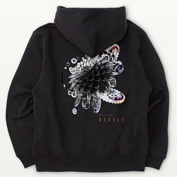 Geared Flower fictio 02【Backprint Hoodie pile / color:BLACK