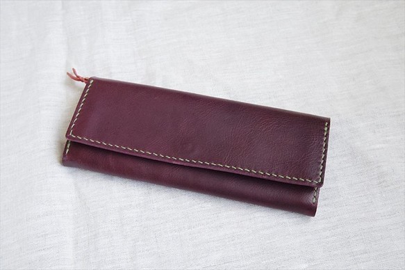 【さくら様オーダー品】ラクダ革のシンプルな長財布（マチ付小銭入れ） 1枚目の画像