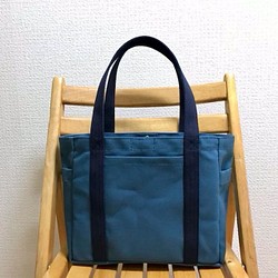 “口袋手提袋”中號“礦物藍×海軍（紺）”倉敷帆布8號[訂單生產] 第1張的照片
