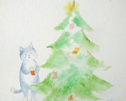 クリスマスの物語。の、オリジナル肉筆水彩画。 - www.uhl.ac