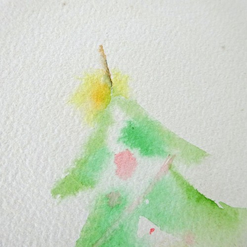 原画】僕のクリスマスツリー 2021.02.12 水彩画 no.133 イラスト ポテ 