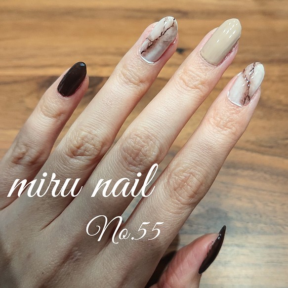 ブラウン大理石調ネイル ネイルチップ（つけ爪） Miru nail 通販