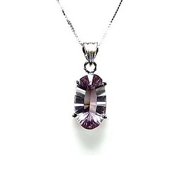 天然石宝石レベルライト紫アメジストダイヤモンドカット シルバー925 ネックレス石街 1枚目の画像
