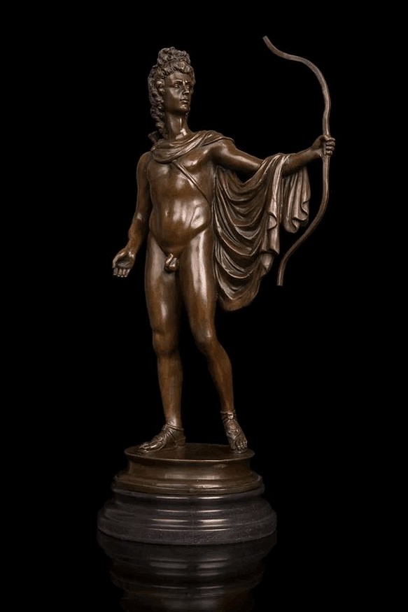 彫刻・オブジェ大型ブロンズ像 ギリシャ神話少年と虎 インテリア家具 