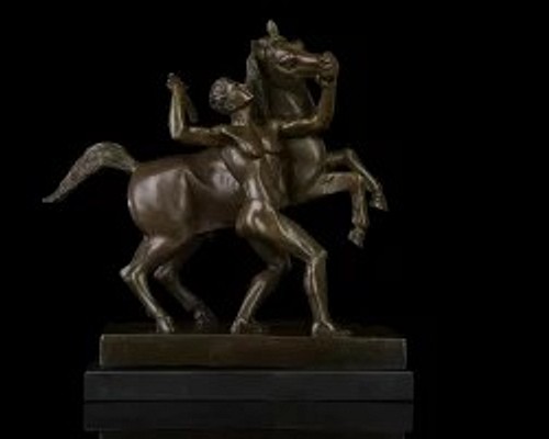 大人気ブロンズ像 馬と裸男 インテリア 彫刻 銅像 インテリア家具 置物 